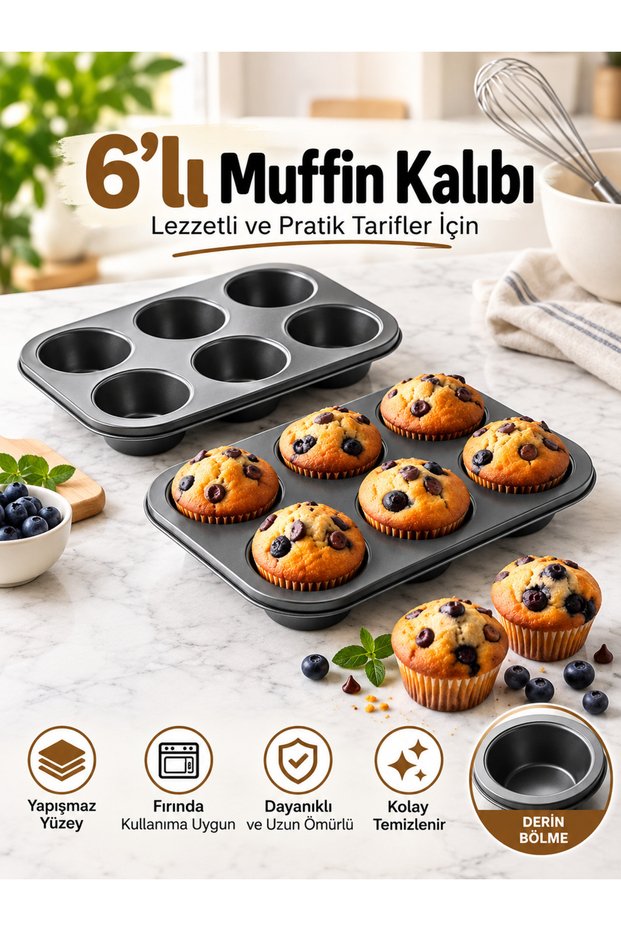 Lalezar Muffin Kalıbı (6'lı / 12'li)