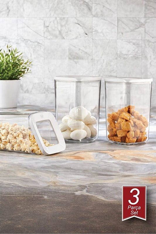 Kare Saklama Kabı Seti 3x1200 ml - GalaturQa