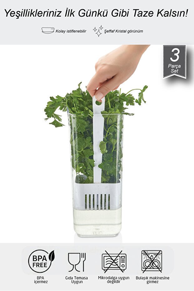 Kare Saklama Kabı Seti 3x1700 ml - GalaturQa