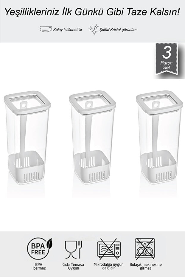 Kare Saklama Kabı Seti 3x1700 ml - GalaturQa