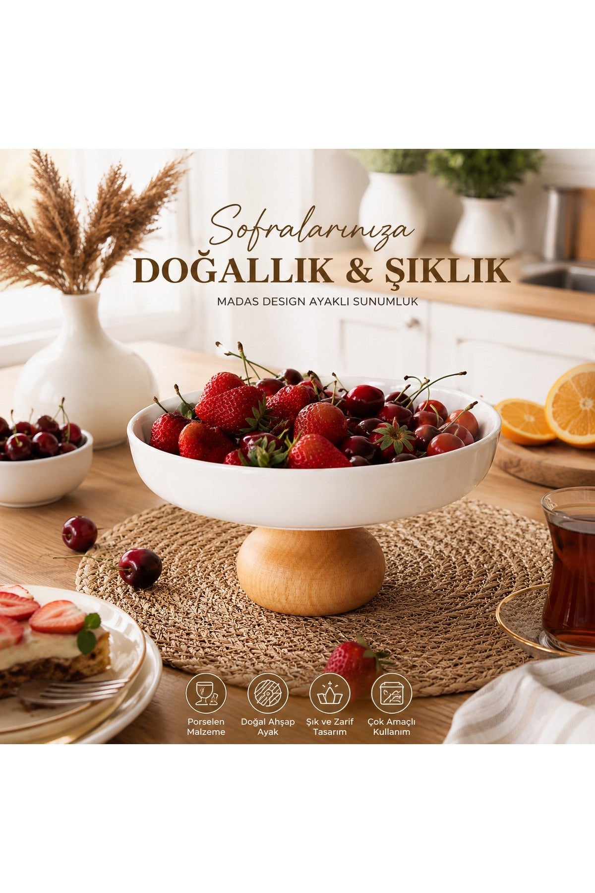 Madas Design Sunum Tabağı, Kurabiyelik, Meyvelik, Salata Kasesi - GalaturQa