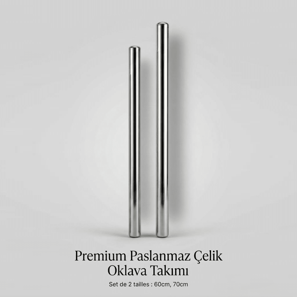 2'li Paslanmaz Çelik Oklava Seti - GalaturQa