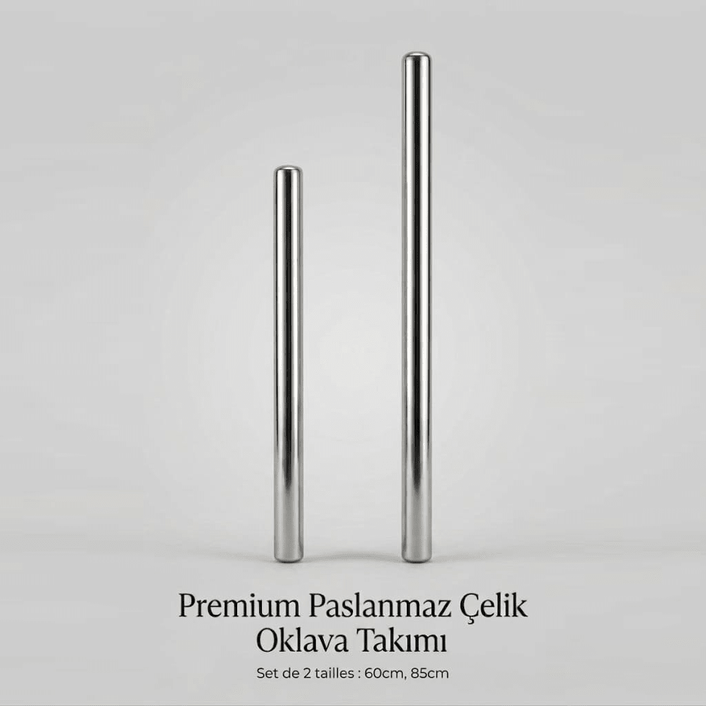 2'li Paslanmaz Çelik Oklava Seti - GalaturQa