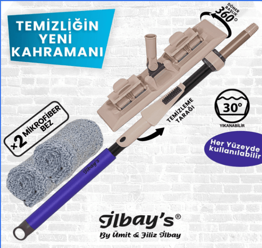 İlbay's Mikrofiber Teleskopik Klipsli Paspas Mop - GalaturQa