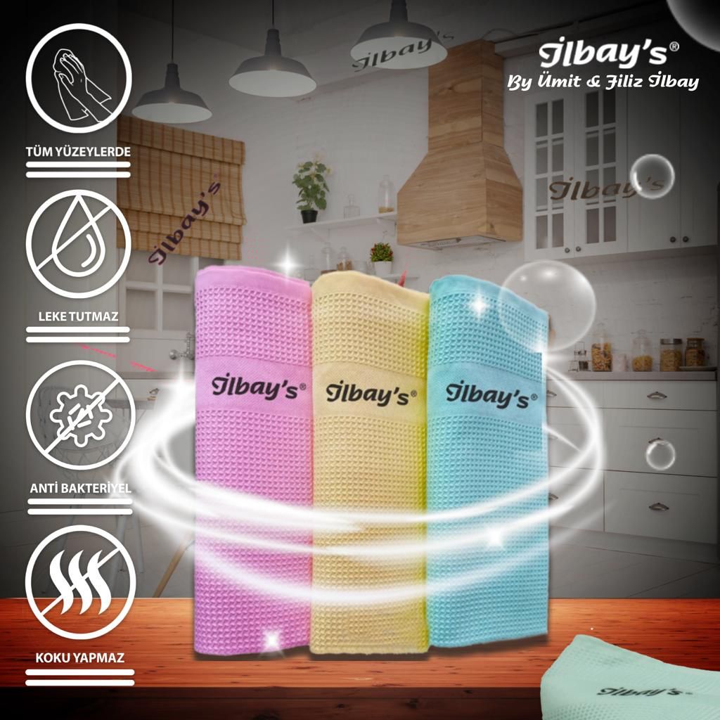 Mikrofiber Temizlik Bezi 3'lü 40x60 cm – İlbay's | GalaturQa