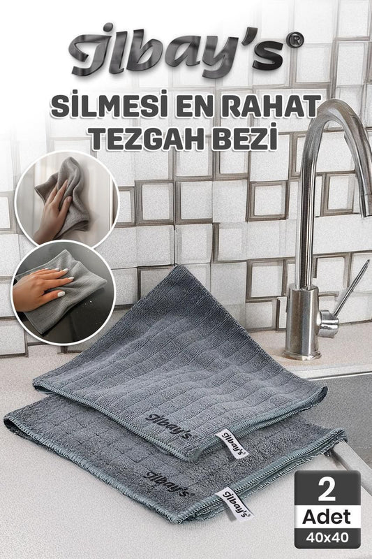 İlbay's 2'li Mikrofiber Tezgah Bezi 40x40 cm - GalaturQa