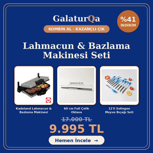 Lahmacun & Bazlama Makinesi + 60 cm Çelik Oklava + 12'li Solingen Bıçak